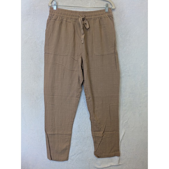 BE COOL Pants - NEW Be Cool Pants Women's Large Tan Linen Blend High Rise Relaxed